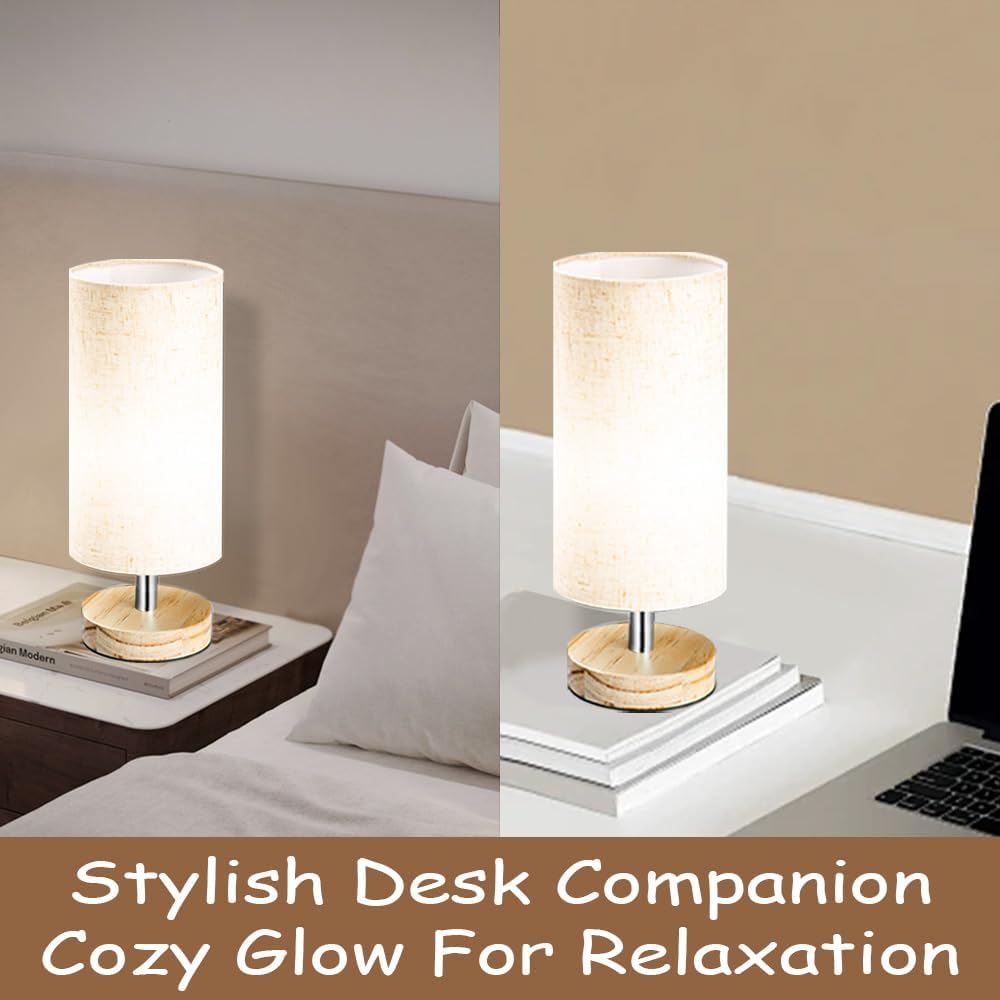 Lamps for Night Stands with Linen Lampshades