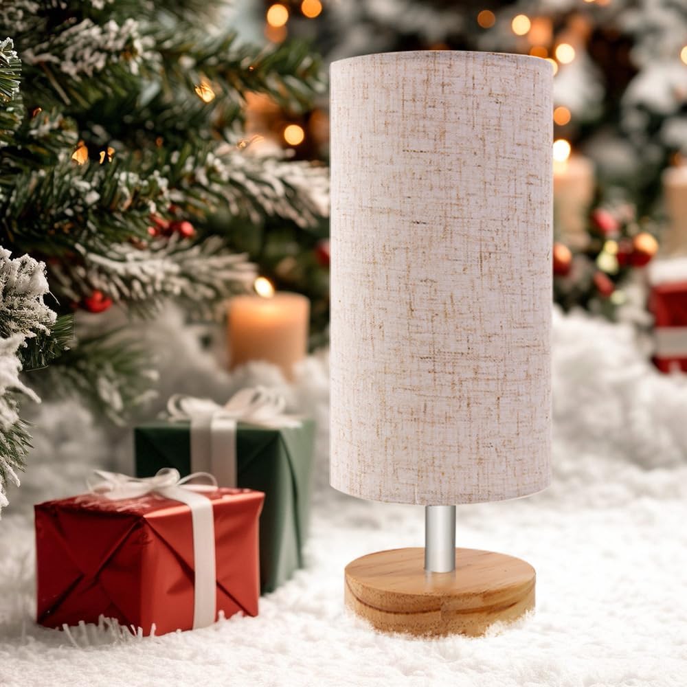 Lamps for Night Stands with Linen Lampshades