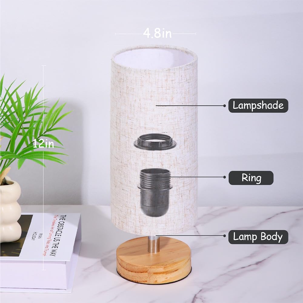 Lamps for Night Stands with Linen Lampshades