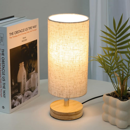 Lamps for Night Stands with Linen Lampshades