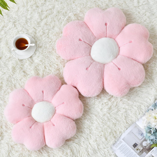 Cute Daisy Decorative Throw Pillows. Pink. 15 Inches