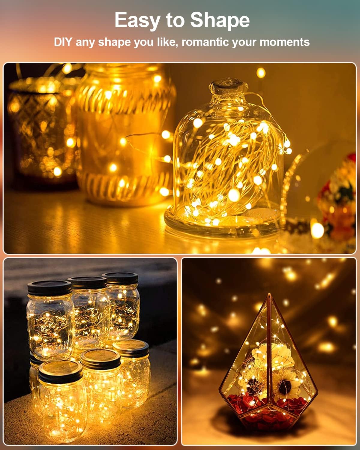 LED Mini String Lights Twinkle Lights Copper Wire Firefly Starry Lights
