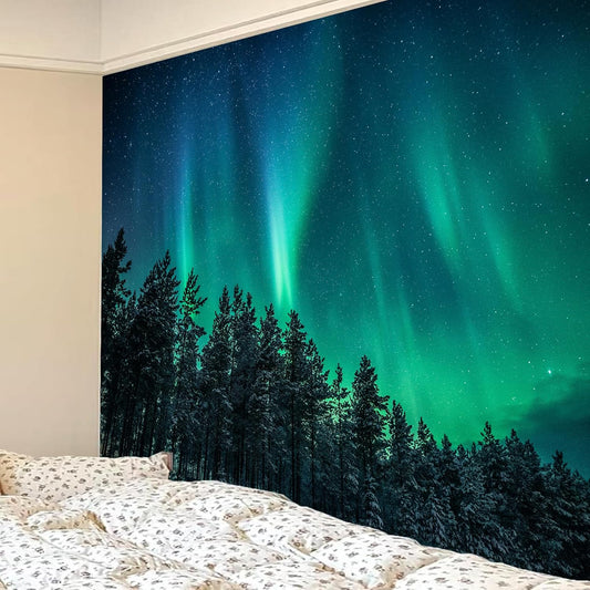 Forest Wall Tapestry for Bedroom.Nature Northern Lights Tapestries