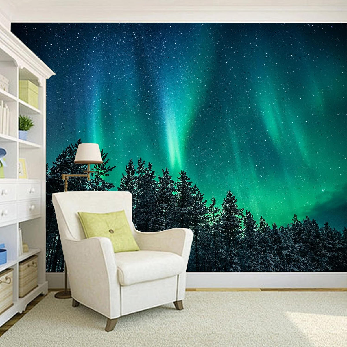Forest Wall Tapestry for Bedroom.Nature Northern Lights Tapestries